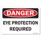 Signmission OSHA Danger Decal, Eye Protection Required, 14in X 10in Decal, 14" W, 10" H, Landscape OS-DS-D-1014-L-19356 - alternate 1